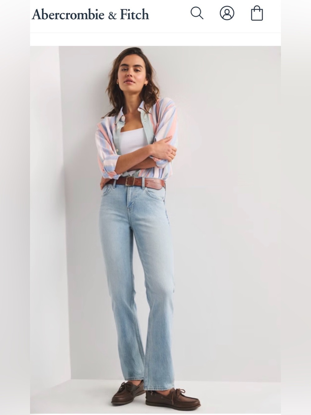 Abercrombie & Fitch Light Blue Stonewash High Rise Straight Jeans